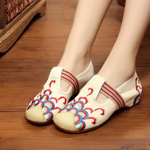 Zapatillas de lona con dibujo japones de onda para Señoras