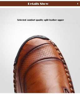 Zapatos planos de cuero casuales cómodos para hombre