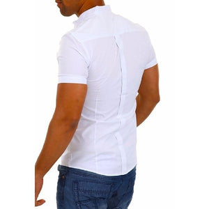 Camisa de manga corta con costuras