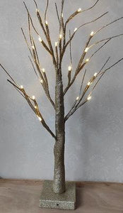 Navidad árbol de abedul luces