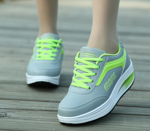 Casual Color Matching Running Platform Lace Up Zapatos Deportivos