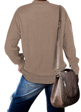 Cargar imagen en el visor de la galería, Camiseta de lana de manga larga de color sólido con cuello redondo
