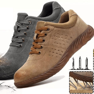 [M-Zapato] Zapato De Seguridad Casual De Cuero Con Punta De Acero - Zapato De Trabajo Transpirable Y Duradero Con Punta De Acero A Prueba De Pinchazos