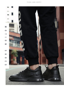 Moda Hombres Zapatillas de Cuero Aire Zapatos Tide Suela de Goma