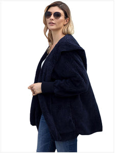 Nuevo chaqueta de manga larga con capucha para mujer