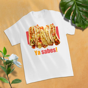 Camiseta de manga corta con dibujo de tacos