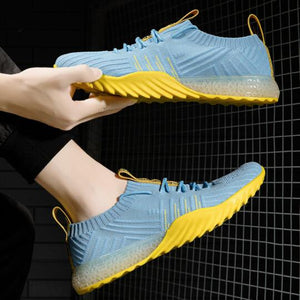 Zapatillas Deportivas Con Cordones Transpirables De Punto Con Bloques De Color