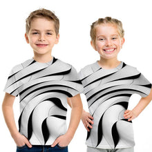 Cargar imagen en el visor de la galería, Camiseta de manga corta con estampado divertido 3D Street Chic chic de Active Boys para niños
