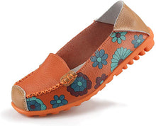 Cargar imagen en el visor de la galería, [W-Zapato] Zapatos De Mujer Planos Confort De Piel Con Estampado Floral
