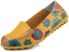 Cargar imagen en el visor de la galería, [W-Zapato] Zapatos De Mujer Planos Confort De Piel Con Estampado Floral
