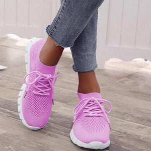 Zapatos para correr femeninos transpirables de malla ligera