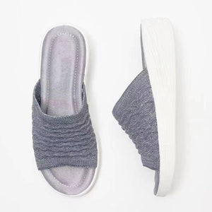 Zapatillas cómodas de tejido elástico de punto casual en zapatillas